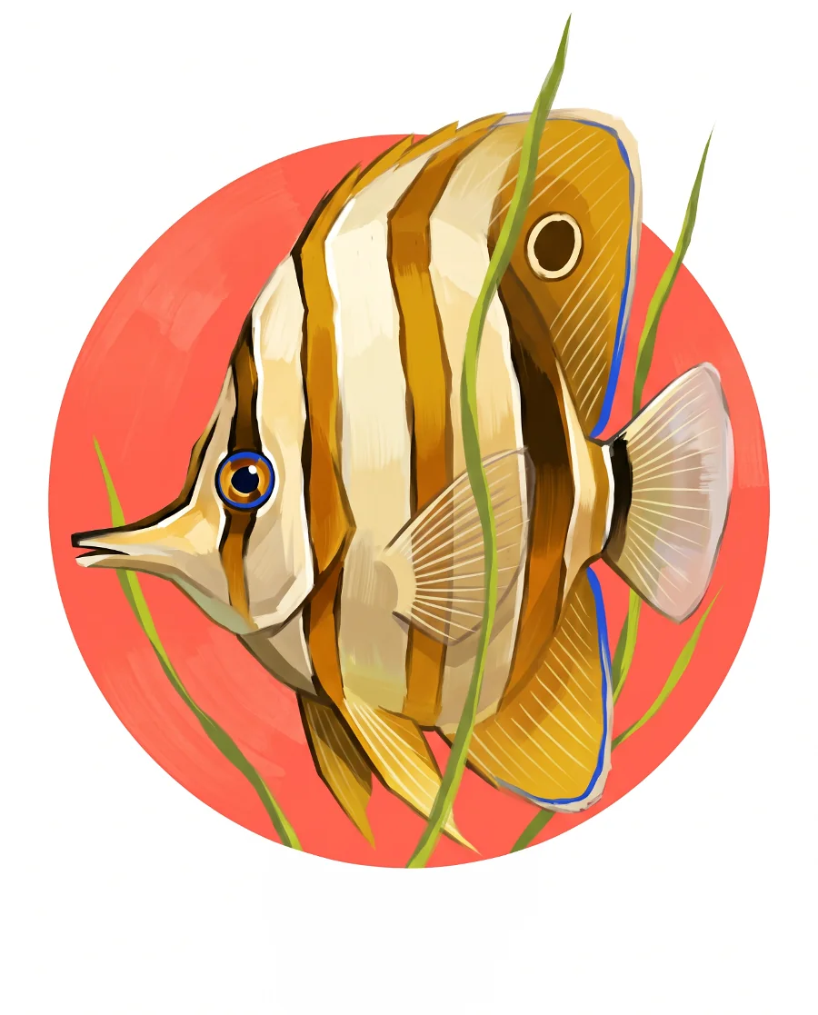 Copperband butterflyfish color reference from Quiet Ocean