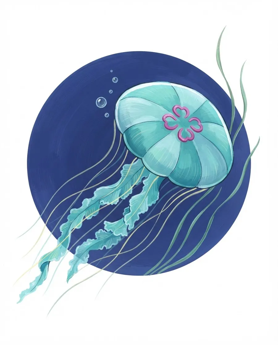 Moon jellyfish color reference from Quiet Ocean