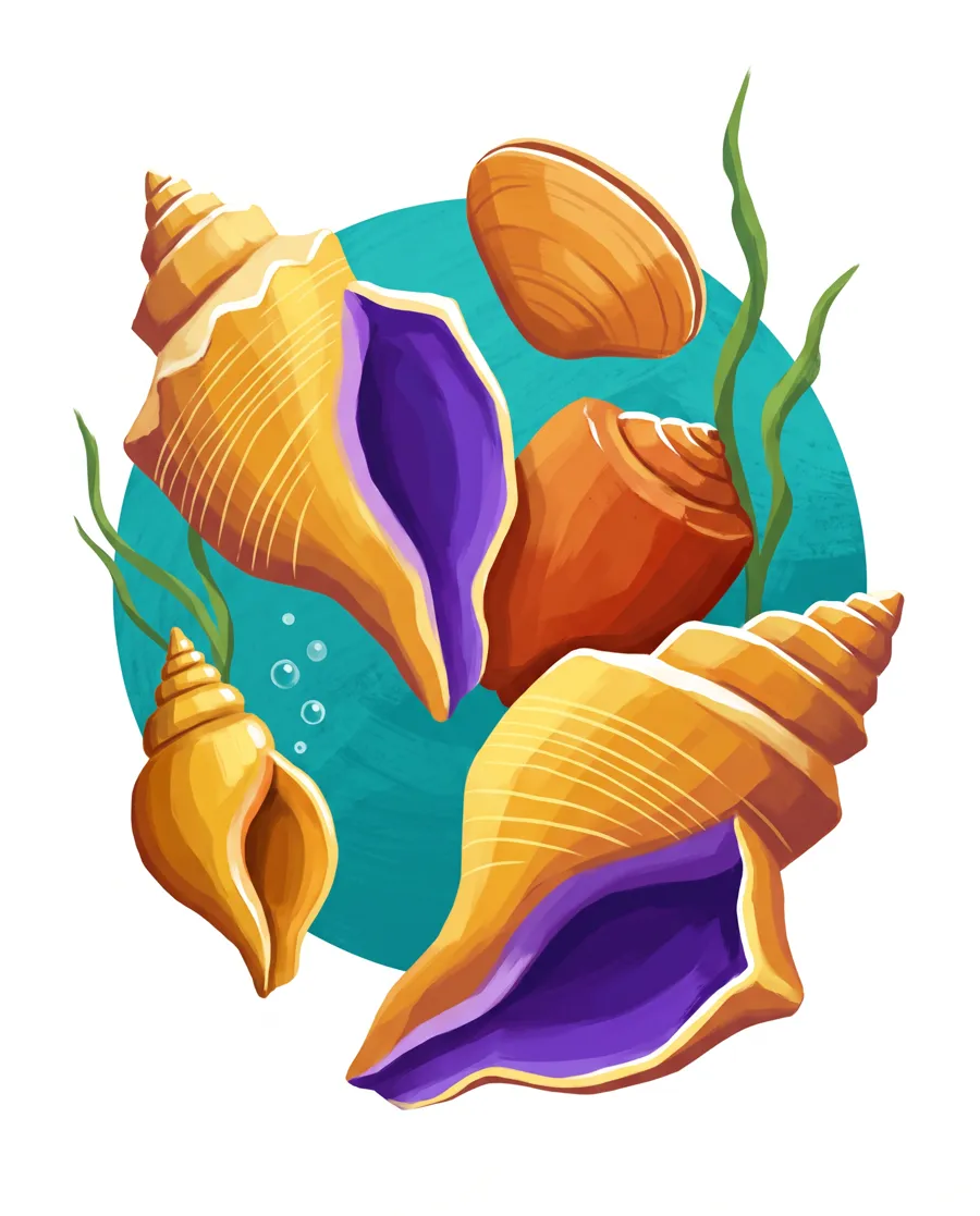 Shell collection color reference from Quiet Ocean