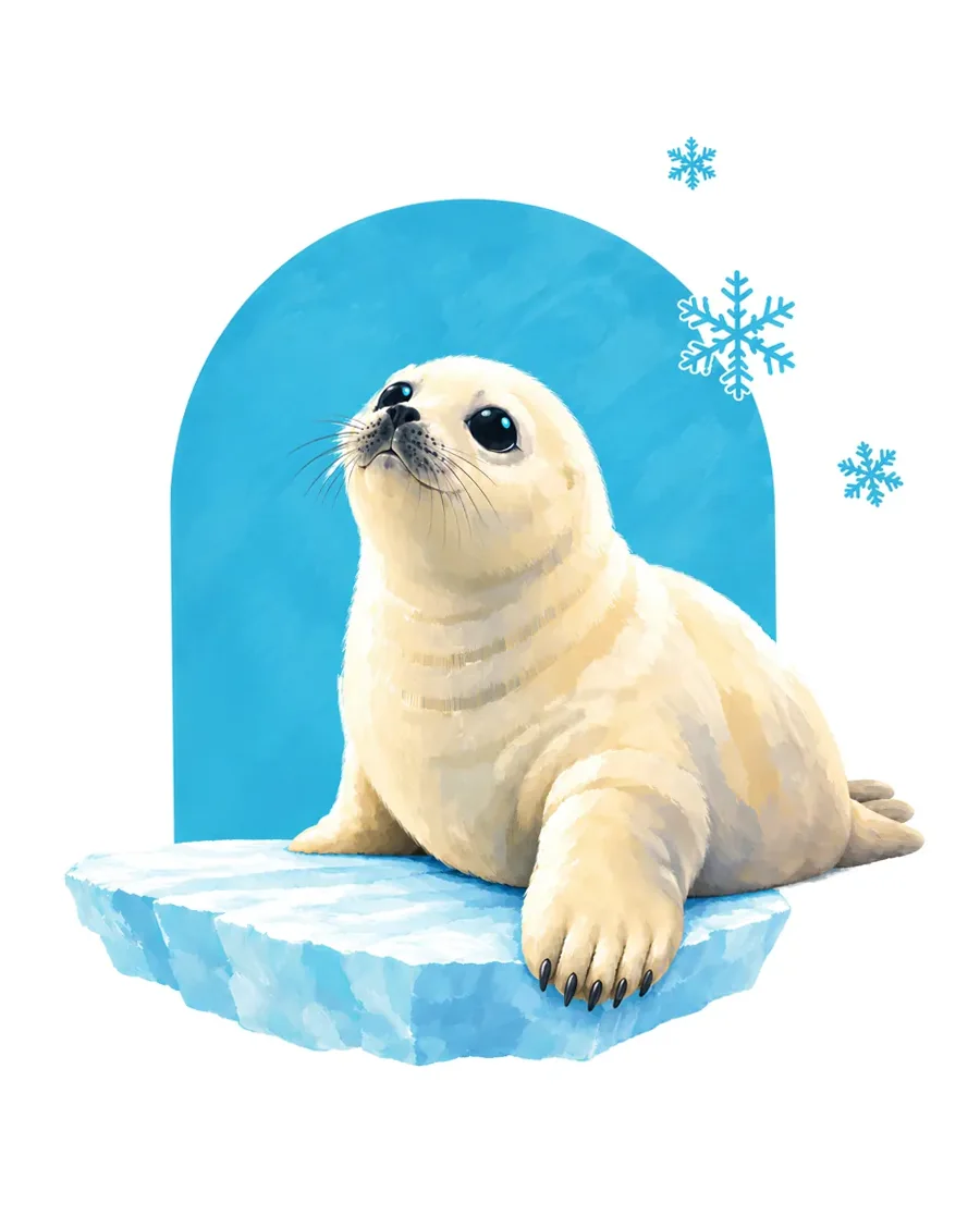 Harp seal pup color reference from Quiet Winter