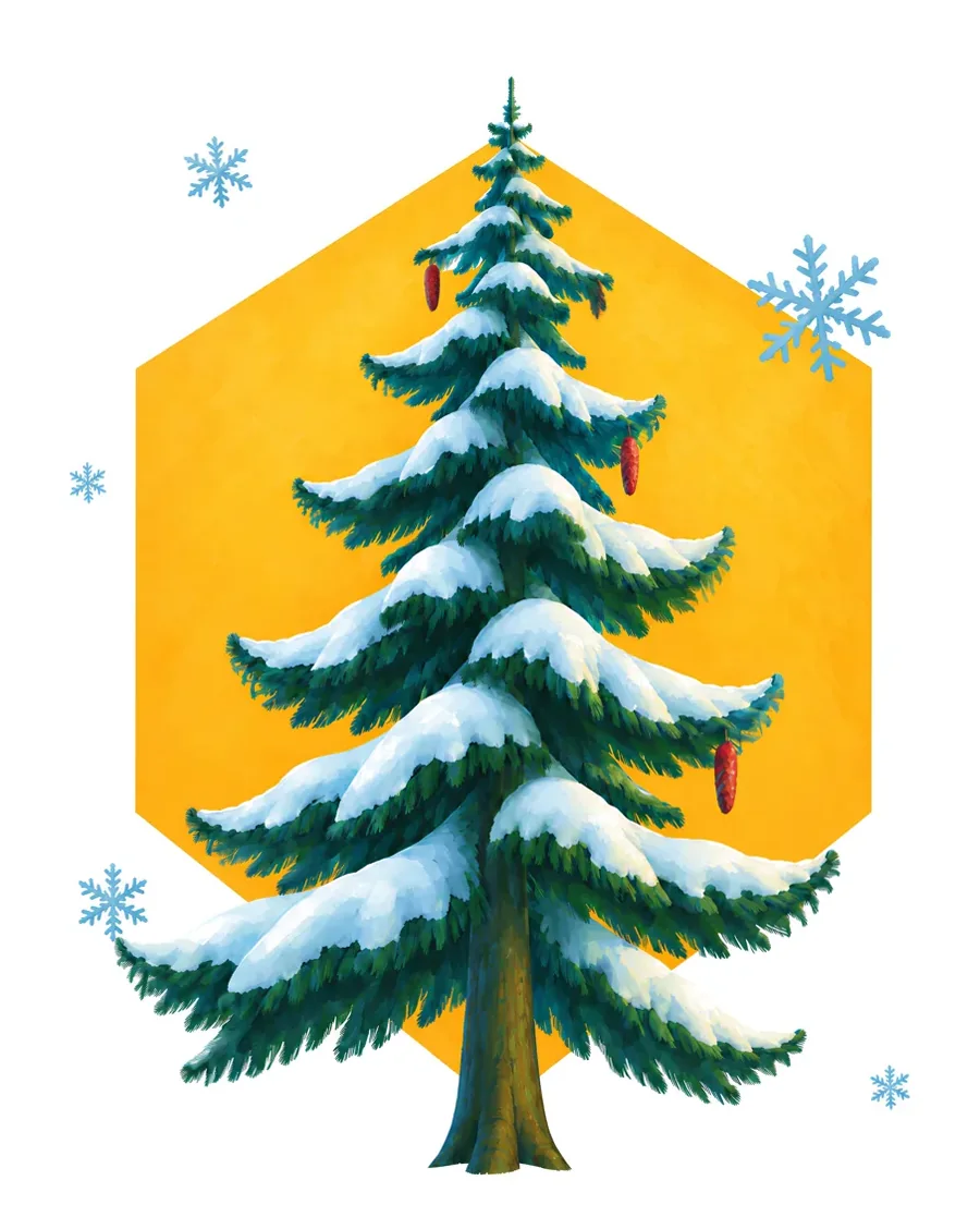 Snowy spruce color reference from Quiet Winter