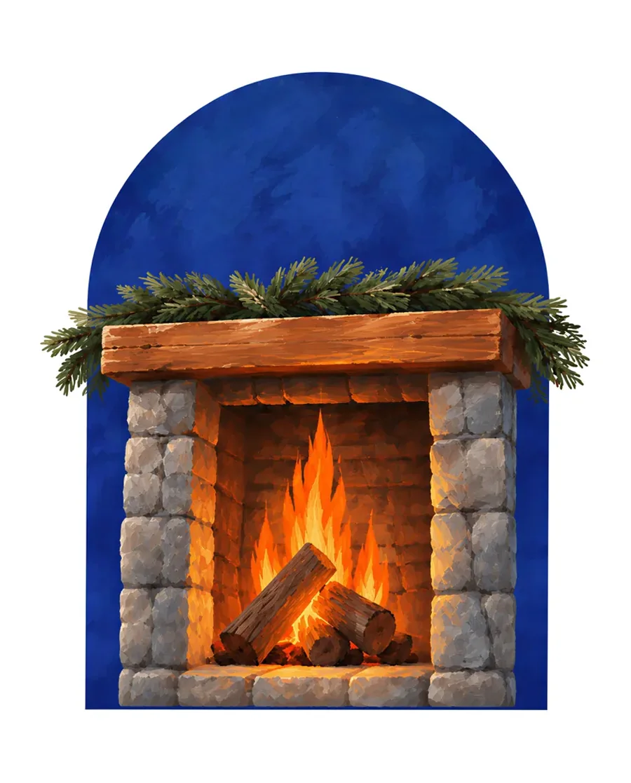 Stone fireplace color reference from Quiet Winter
